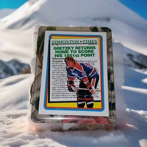 Tarjeta de estadísticas de noticias Wayne Gretzky Hof 1990 vintage Edmonton Times Topps #2 NHL  - Imagen 1 de 2