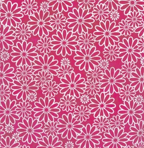 Retro Daisy Flower Fabric - Pink or Purple - 100% Cotton - Picture 1 of 6