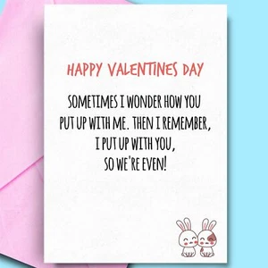 Tarjeta Feliz Día de San Valentín Marido Esposa Novio Novia Divertida Descarada - Imagen 1 de 3