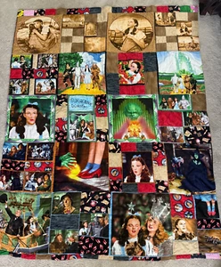 Handmade Wizard of Oz Flannel Quilt Blanket 59" x 74" EUC w/ 2 Pillows - Picture 1 of 14
