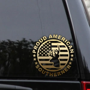 Southern Deer Proud American Flag Vinyl Decal - Picture 1 of 2