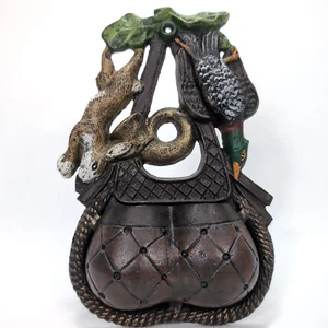 Cast Iron Hunting Match Holder – Featuring Rabbit and Duck Motif - Bild 1 von 3