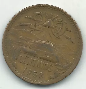 VF VERY FINE 1953 MEXICO 20 CENTAVOS COIN-FEB038 - Picture 1 of 2