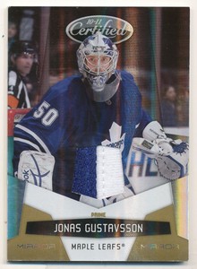 2010-11 Certified Mirror Gold Materials Prime #135 Jonas Gustavsson Jersey /25
