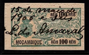 Mozambique 1905 100R Revenue On Piece Perf 12 Used - S35217 - Picture 1 of 1