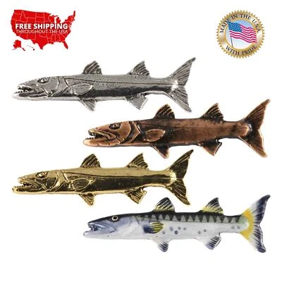 PECES DE AGUA SALADA, BARRACUDA, WAHOO Pin de solapa o imán Foto 1 de 3