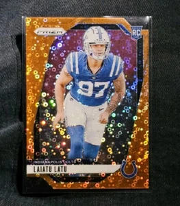 2024 Panini Prizm Laiatu Latu Orange Disco #366 Rookie RC Colts Parallel - Picture 1 of 2