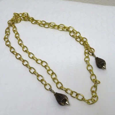 Cinturón de corbata vintage años 90 Y2K hecho a mano con eslabones de cadena de oro 46" de largo disfraz de moda Foto 1 de 4