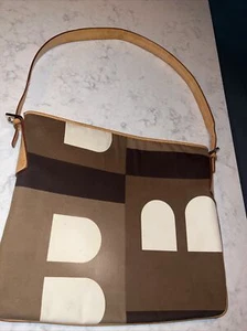 BALLY Shoulder Bag Beige Canvas x Leather Purse - Picture 1 of 12