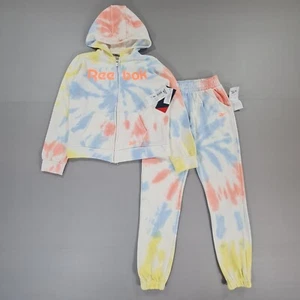 Reebok Kids Girls Tracksuit Set 13- 14 Years Tie Dye Hoodie Joggers - Picture 1 of 16