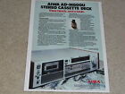 Aiwa AD-M800U Electronic Cassette Deck Ad, 1980, 1 page, Articles