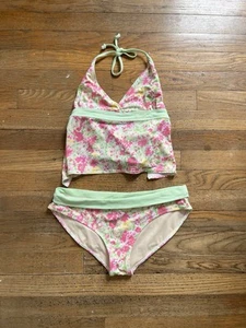Vintage Ralph Lauren Girls Two Piece Floral Tankini Size 16 Or Women’s Medium - Picture 1 of 9