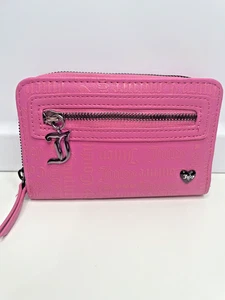 Juicy Couture Pink Signature Embossed Zip Around Bifold Wallet 6"X4" - Picture 1 of 9