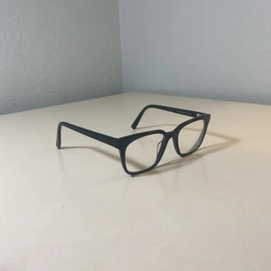Warby Parker Hughes N 100 Polished Black Rectangle Eyeglasses Frames 49-17 140 - Picture 1 of 9