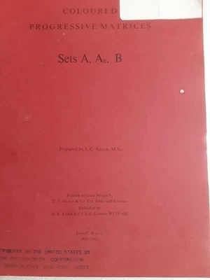 Colored Progressive Matrices, Sets A,Ab & B,  by Raven, J. C (FOR ANALYSIS) - Image 1 of 4
