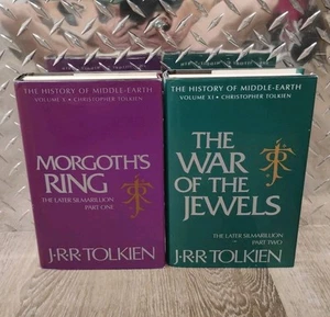 JRR Tolkien 2 Stück später Silmarillion Hardcover Erstausgaben Morgoths Ring + - Bild 1 von 11