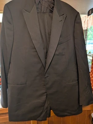 Traje Ermenegildo Zegna 58r Mila Multitemporada Esmoquin Negro Lana Traje Chaqueta Pantalones Foto 1 de 4