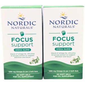 2-Pack Nordic Naturals Focus Support Omega Blend 60 Soft Gels EXP 06/25 - Picture 1 of 11