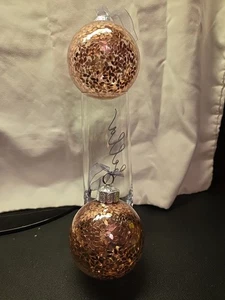 Kupfer oder Rosegold Glitzer Glaskugel Weihnachtsschmuck 2,75 im 2er Set - Bild 1 von 3