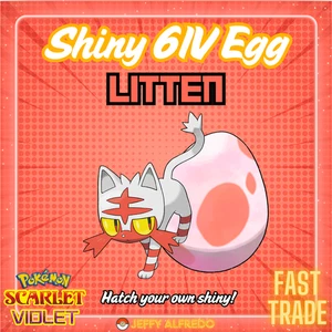 ✨️ Shiny 6IV Litten Egg ✨ Your OT | Pokémon Scarlet & Violet | HOME 🚀 Fast - Picture 1 of 5