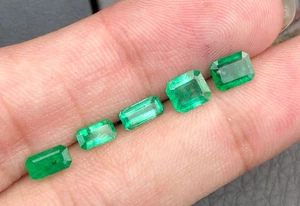 2.41 Carat Natural Faceted Cut Rich Green Color Emerald Lot From Swat Pakistan - Picture 1 of 17