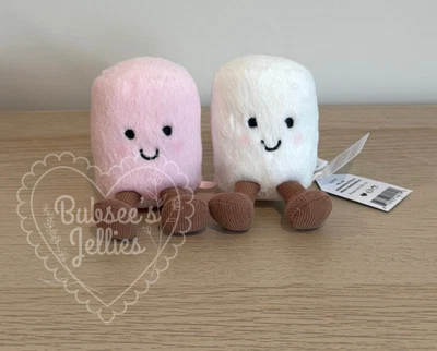Jellycat AMUSEABLES PINK AND WHITE MARSHMALLOWS - BNWT - New Soft Plush Toy Cute - Image 1 of 4