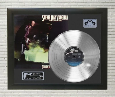 Stevie Ray Vaughan Framed wood Legends Of Music Platinum LP Record Display  - Image 1 of 4