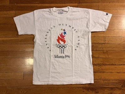 Camisa Campeón Antorcha Antorcha Juegos Olímpicos Atlanta 1996 DE COLECCIÓN XL Blanca Años 90 Foto 1 de 4