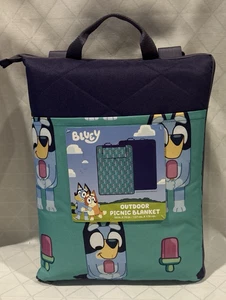 "Bluey" Outdoor Picnic Blanket 50" x 70"/One Piece/ Folds into Zipped Carrier - Picture 1 of 6