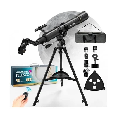 Telescopio de Astronomía para Adultos y Principiantes - 90mm Apertura 800mm Refractor con... Foto 1 de 4