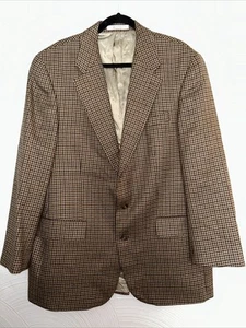 Chaps Ralph Lauren Herren Blazer dunkelbraun kariert 100% Wolle Jacke Sport Mantel 44T - Bild 1 von 7
