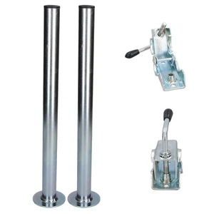 Trailer Prop Stand Drop Tubes & Clamps 48mm x 460mm X2 (Caravan Support Leg) - Picture 1 of 11