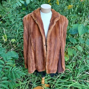 Vintage Nic Kuehn Red Mink Cape fur stole, wrap medium. - Picture 1 of 7