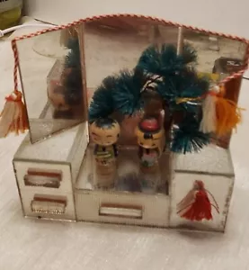 kokeshi dolls mirror figurine Couple Made in Japan - Picture 1 of 11