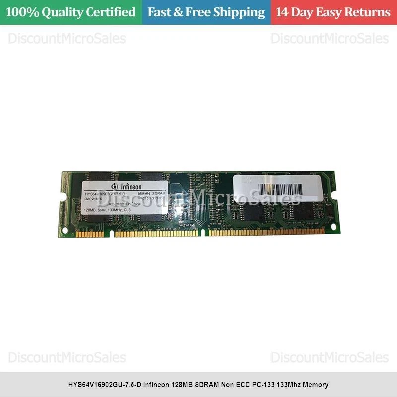 HYS64V16902GU-7.5-D Infineon 128MB SDRAM Non ECC PC-133 133Mhz Memory - Image 1 of 1