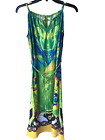 La Moda womens Cover Up Dress Small Medium Bright Tropical Floral Knee Length