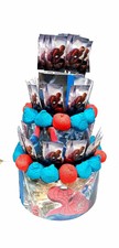 Spiderman Torta Con Marshmallow + 30 pz Lecca Lecca + Base Personalizzata
