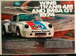 Póster Porsche 911 Carrera RSR gana Trans-Am e IMSA GT 1974 13x19 nuevo - Imagen 1 de 1