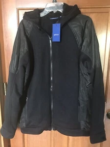 NWT Hooded Sherpa Jacket With Quilted Nylon Side Panels XL - Picture 1 of 8