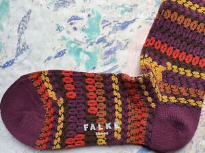 Falke Mens Wool Cashmere Socks Chunky Knit Striped Multi UK 5.5-8 EU 39-42 £22