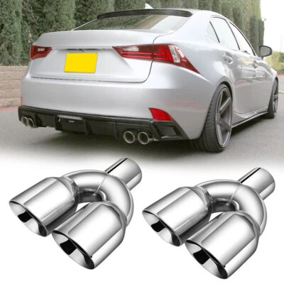 Para Lexus IS300 2.5" Entrada 3.5'' Salida 9.5" Largo Doble Pared Escape Doble Punta Foto 1 de 4