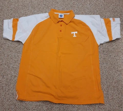 Tennessee Volunteers Polo Shirt Men XL Vols Short Sleeve orange and white Cover