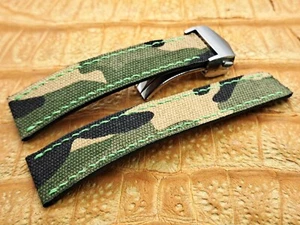 22mm/20mm Canvas Watch Band Bespoke Military Fashion - Picture 1 of 9