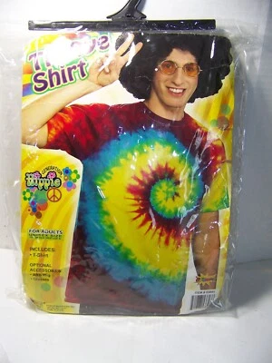Men's Tie-Dye Hippie T-Shirt Halloween Costume -XL  Adult One Size #53843 - Image 1 of 4