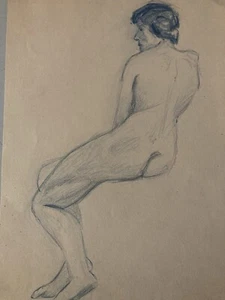 Alfred Leymarie Nu Dessin Crayon Sur Papier Femme Nue 1910 Erotique Art Déco - Foto 1 di 7