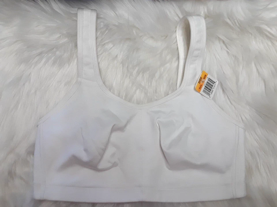 Women's White Hanes High Support 3-Clasp Sports Bra Size 38DD