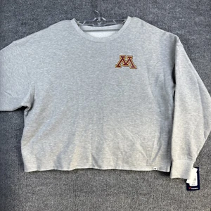 NWT 90s Minnesota Golden Gophers Fanatics Sweatshirt Men's Extra Large Gray Logo - Picture 1 of 16