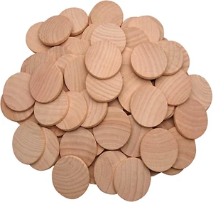 1.5 Inch Natural Wood Slices Unfinished round Wood Coins for DIY Arts & Crafts P - Picture 1 of 7