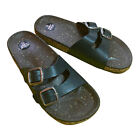 Charles Albert Women's Sandals Slides Black 2 Strap W/Buckle SZ 7 NWOT