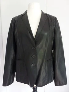 weicher, schwarzer Lammleder-Blazer von Hugo Boss, Gr. 44 - Bild 1 von 5